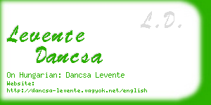 levente dancsa business card